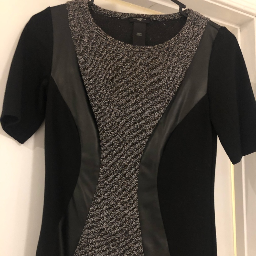 Ann Taylor faux leather detail top